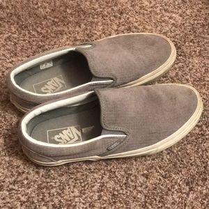 Vans | Grey suede slip on sneakers